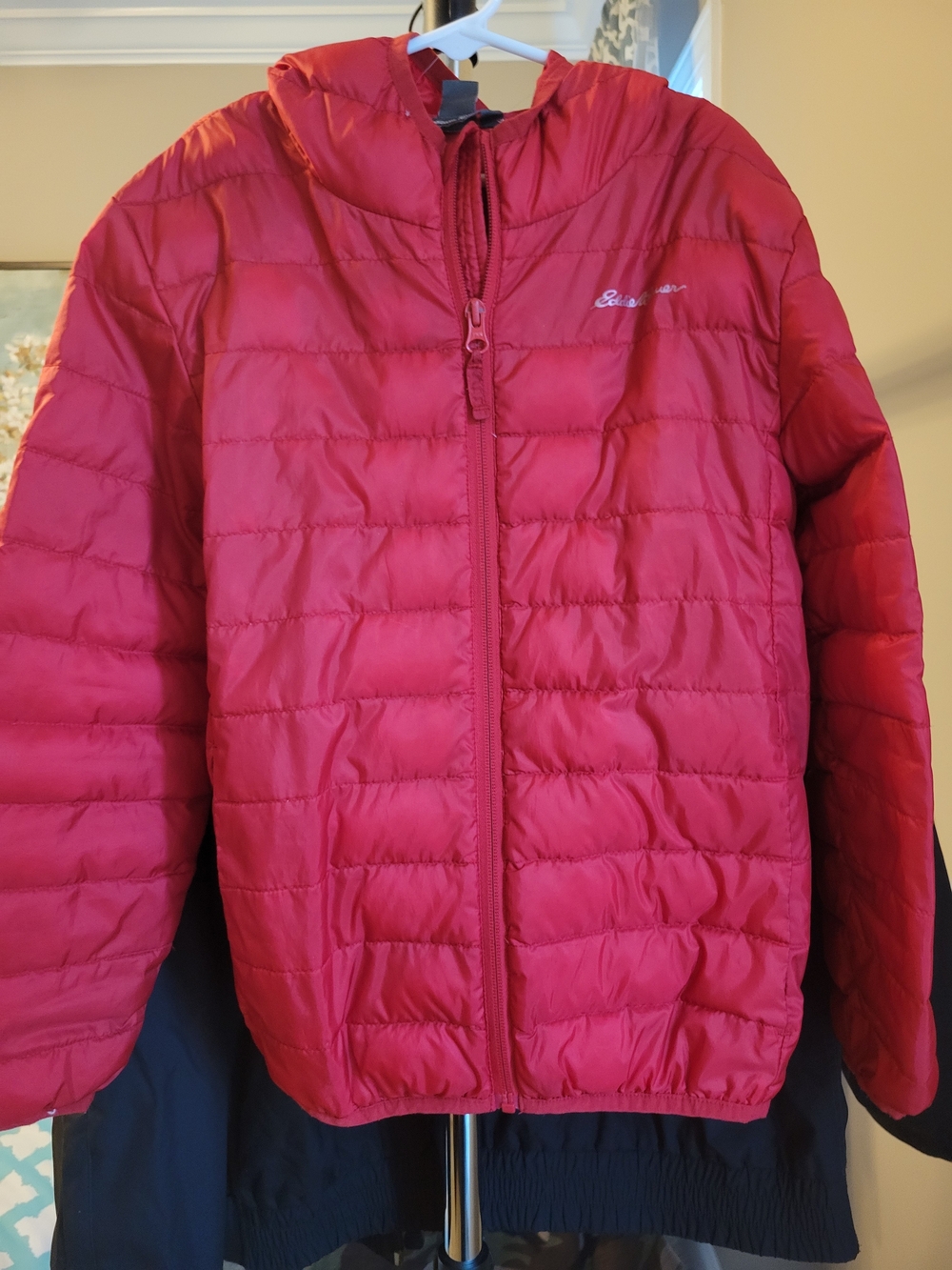 Eddie Bauer Kids Red Quilted Puffer Jacket with Hood